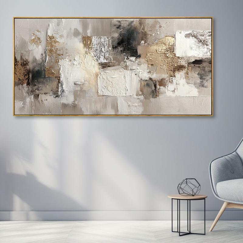 Modern Abstract Wall Art 20x40 Inch – Framed Canvas Print in Gray, White, and Black Tones , Ready to Hang with Solid Wood Frame – Ideal for Contemporary, Upscale Living Rooms, Bedrooms, or Sophisticated Interiors