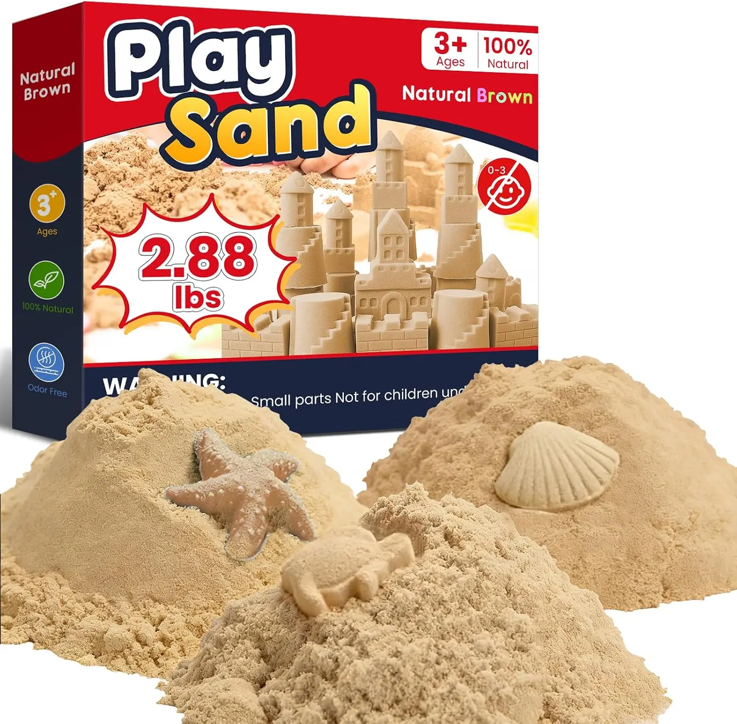 Play Sand,2.88lbs Natural Brown Sensory Sand,Kids Shaping Molding