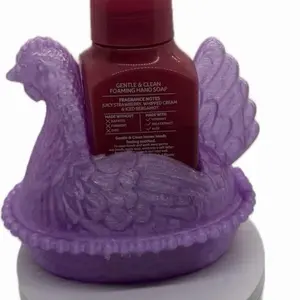 Purple Semi transparent Hen on a nest Foaming soap holder bathroom accessories