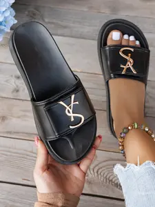 Women's Fashionable Solid Color Cross Strap Sandals, Casual Versatile Platform Sandals for Beach Vacation, Lightweight Breathable Comfortable Shoes for Daily Wear, Girl