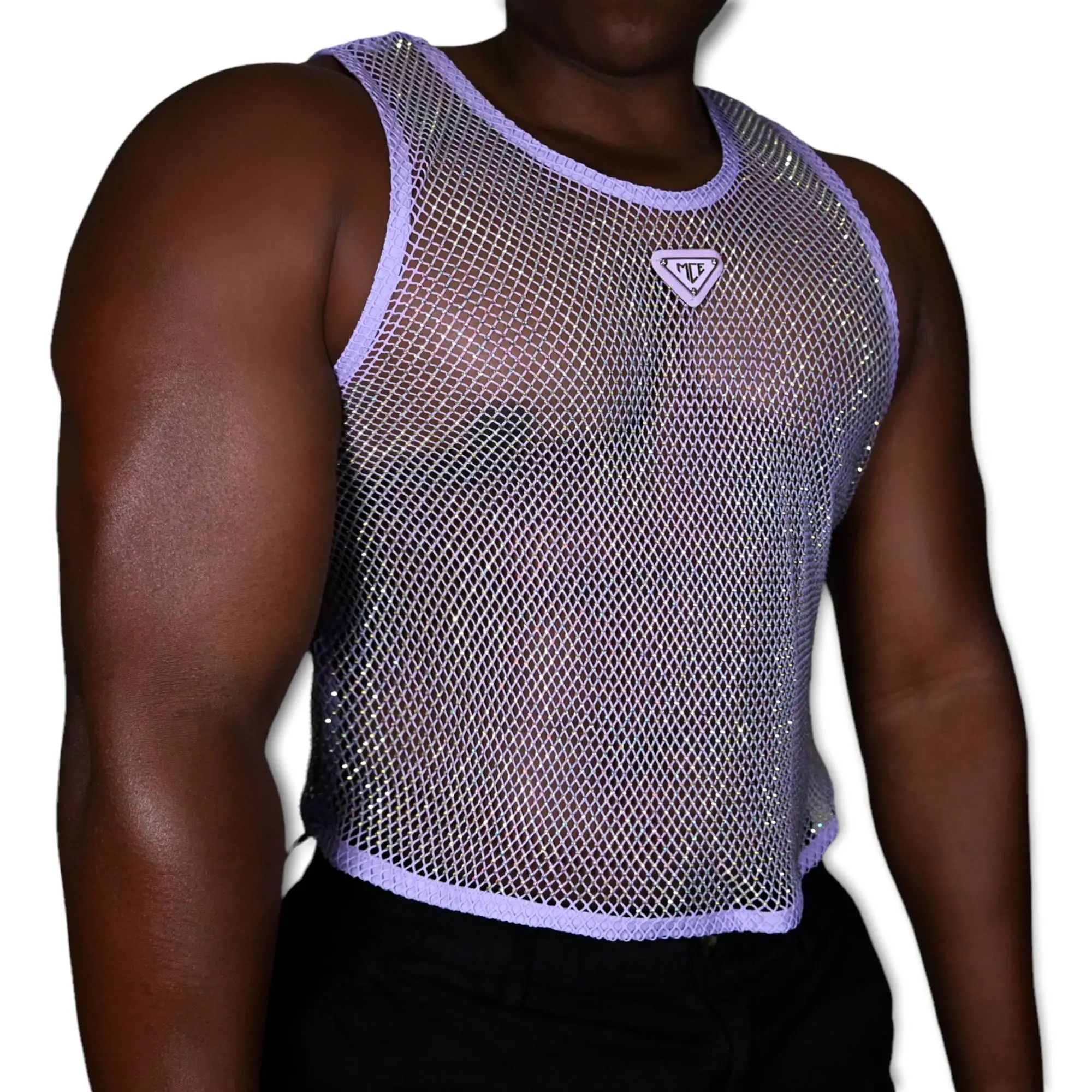 Amethyst MCE rhinestone crop top