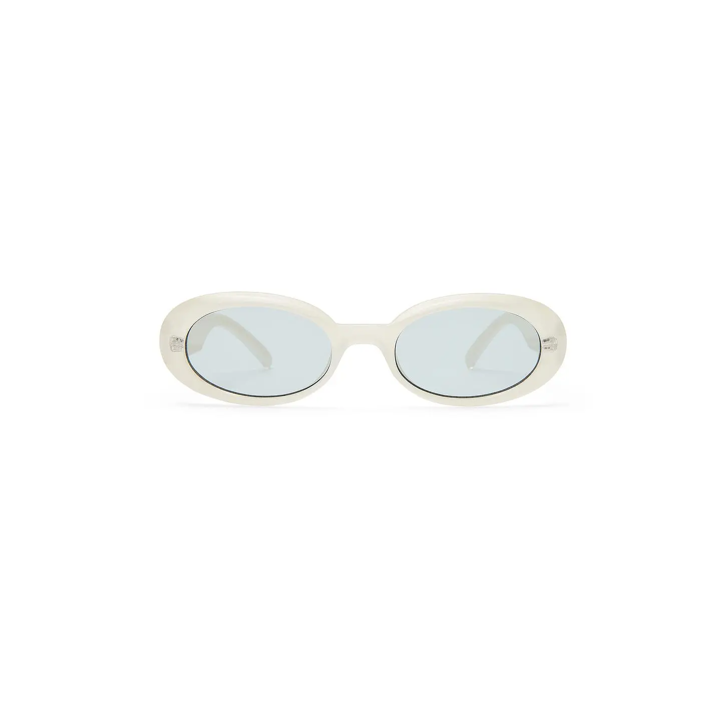 Le Specs Work It Sunglasses in Vanilla Pearl & Light Smoke Tint