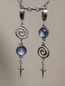 Vintage Geometric Spiral Starburst Long Earrings, Creative Design Women Party Vacation Jewelry, Fashionable Accessory for Special Occasions