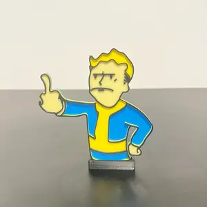 Fallout Vault Boy Flipping Middle Finger Up Figurine with Stand - Multi-color Gamer Desk Decor gamer girl