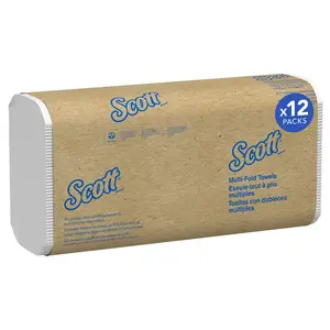 Scott Professional Universal Multifold Paper Towels, Bulk (03650), Absorbency Pockets, White, 9.2"x9.4" Towel, Compressed, Compact Case (250 Sheets/Pack, 12 Packs/Case, 3,000 Sheet Total)