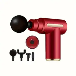 Portable Handheld Massager, 6-speed Adjustable Muscle Massager with 4 Replacement Massage Heads, Professional Massage Tool for Home & Travel