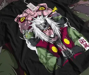 Jiraiya T-Shirt Naruto Rasengan Itachi Uchiha Anime Manga Black Shirt All Size F1I