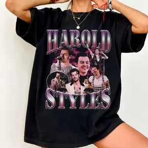 Harold Styles Together Tour Unisex T-Shirt, Retro Purple Gradient Design Harold Styles Bootleg Tee, Great Gift Idea for Music Lovers G