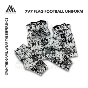 Midfield Apparel 15 Players 7v7 Flag Football Uniform Kit Custom Team Jersey Set for Tournaments and Leagues