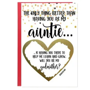 1PC Aunt Request Card for Godmother, Unique Proposal Gift for Auntie, Creative Invitation Card for Aunts & Uncles, Perfect for Special Occasions, Greeting Card, Custom Message Card, Positive Message Card