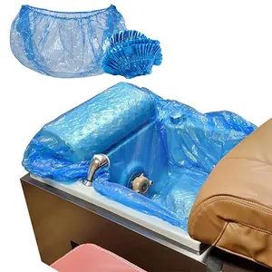 PREMIUM DISPOSABLE SPA LINER BLUE, 48in x 48in x 9.5mic, 400 PCS, PERFECT FOR PEDICURE TUBS & FOOT SPAS