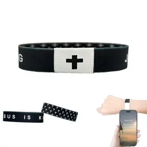 Inspirational Cross & Bible Verse NFC Bracelet - Fashionable Religious Jewelry Gift for Men Spiritual Gifts | Motivational Message | Fashion Item