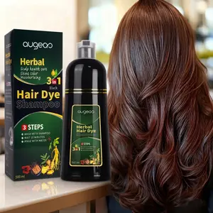 500ML Black Hair Dye Shampoo 3 in 1 for Women/Men Hair Color, Herbal Natural Dye Cover Gray Grey Coverage Permanent Instant | Easy to Use | Travel Size (Black)