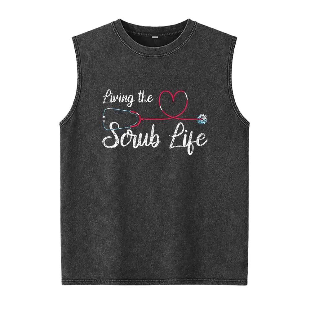 Men's 100% Cotton Soft Smooth Solid Seamless Fabric Medical Nursing Vest - For Nurse Stethoscope Heart Nursery Life Use