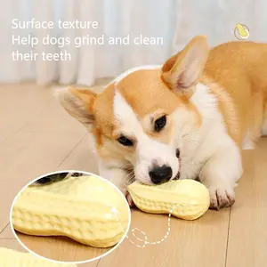 Peanut Chew Toy for Dogs - Durable Non-Toxic Rubber Toy with Surface Texture for Teeth Cleaning & Aggressive Chewers - Best for Small to Medium Dogs