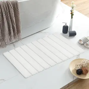 Diatomaceous Earth Bath Mat, Non-Slip Quick Drying, 23.4" X 15.4", White