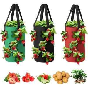 3 Gallon Plant Growing Bag, 3 Counts/set Breathable Thickened Planting Bag with Handle, Garden Grow Bag for Vegetable & Fruit