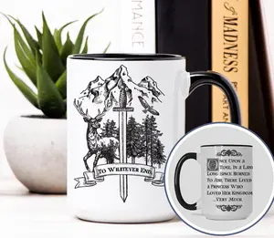 Throne of Glass Mug 11oz 15oz,  To Whatever End Coffee Mug, Birthday Book Lover gift, FireheartLiterary Inspired Mug, Bookish BookTok Aelin Galathynius Tea Cup Drinkware