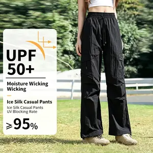 UPF 50+ (≥95% UV Blocking Rate) | Ice Silk Fabric Feels Instantly Cool Against the Skin — Moisture-Wicking Athletic Pants for Women, Perfect for Hot Weather