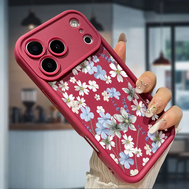 Boho Wildflower Art Phone case iPhone 17 Air 16 16e 15 14 13 12 11 Pro Max Plus X XS for Mother's Day gift Shockproof Silicone TPU Bumper Drop Protection Soft Cover Holiday gifts