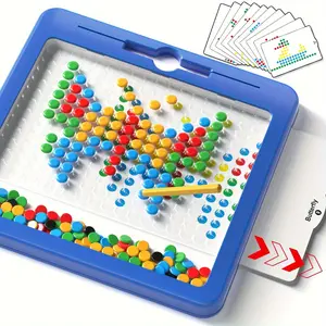 Large Magnetic Dots Board for Kids Magnetic Drawing Board for Toddlers Magnetic Dot Art with Magnetic Pen Montessori Preschool Education Travel Toys for Kids Boys Girls Age Christmas Gift Halloween Gift Birthday Gift