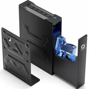 XDeer Biometric Gun Safes for Pistols - Handgun Safe with Upgraded Fingerprint & Keypad, Auto Open Lid & Interior Light for Home, Nightstand, and Car Quick Access