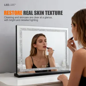 2026 LED Starlight Glow Mirror with Ultra-Clear Mirror Surface and Metal Frame Dimmable Touch Control with Adjustable Color Temperature Perfect for Bedrooms, Dressing Rooms, Desktop or Wall Mounting Amazing Atmosphere Lighting Ideal Gift