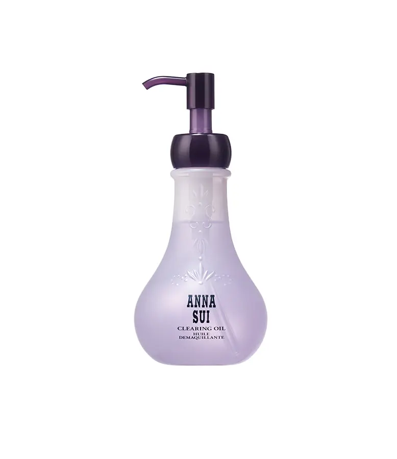 Anna Sui Clearing Oil 200ml – Gently Removes Makeup, Moisturizes & Smooths Skin, Safe for Eyelash Extensions, Leaves Skin Hydrated