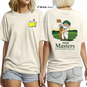 Masters 2026 Augusta National Golf Shirt, Vintage Gnome Golfer Graphic Tee, Classic Tournament Cotton T-Shirt, Cute Golf Mascot Shirt, Gift for Men Women Golf Lovers