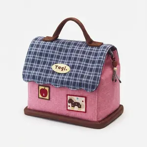 Adorable Little House Makeup Bag – Waterproof PU Leather Cosmetic Organizer, Spacious Travel Toiletry Bag, Sweet Mother’s Day Gift Idea for Mom