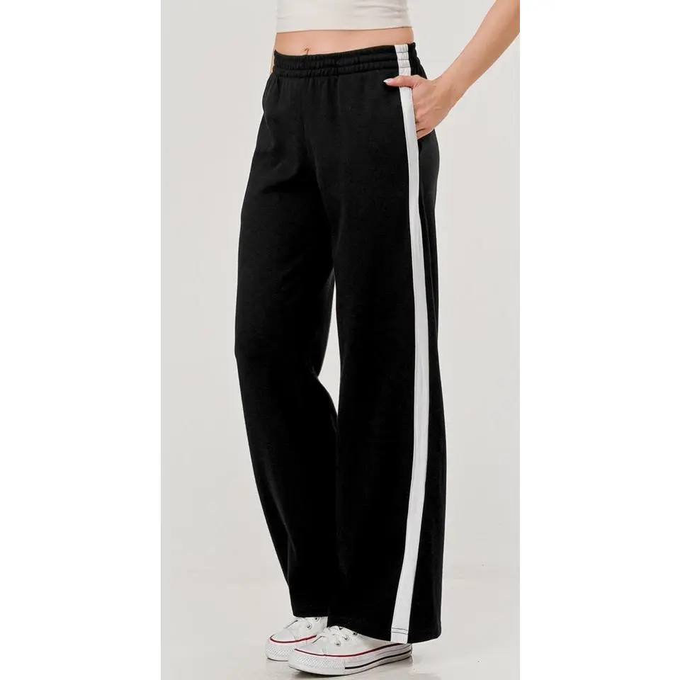 Side Stripe Wide Leg Sweatpants – SHOSHO
