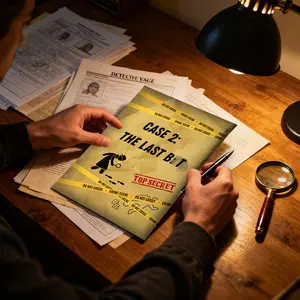 Unsolved Mystery Murder Detective Game, Real Evidence, Eyewitness Testimony, Hidden Clues, Engaging Puzzle Adventure, Suitable for Teens & Adults, Board Game