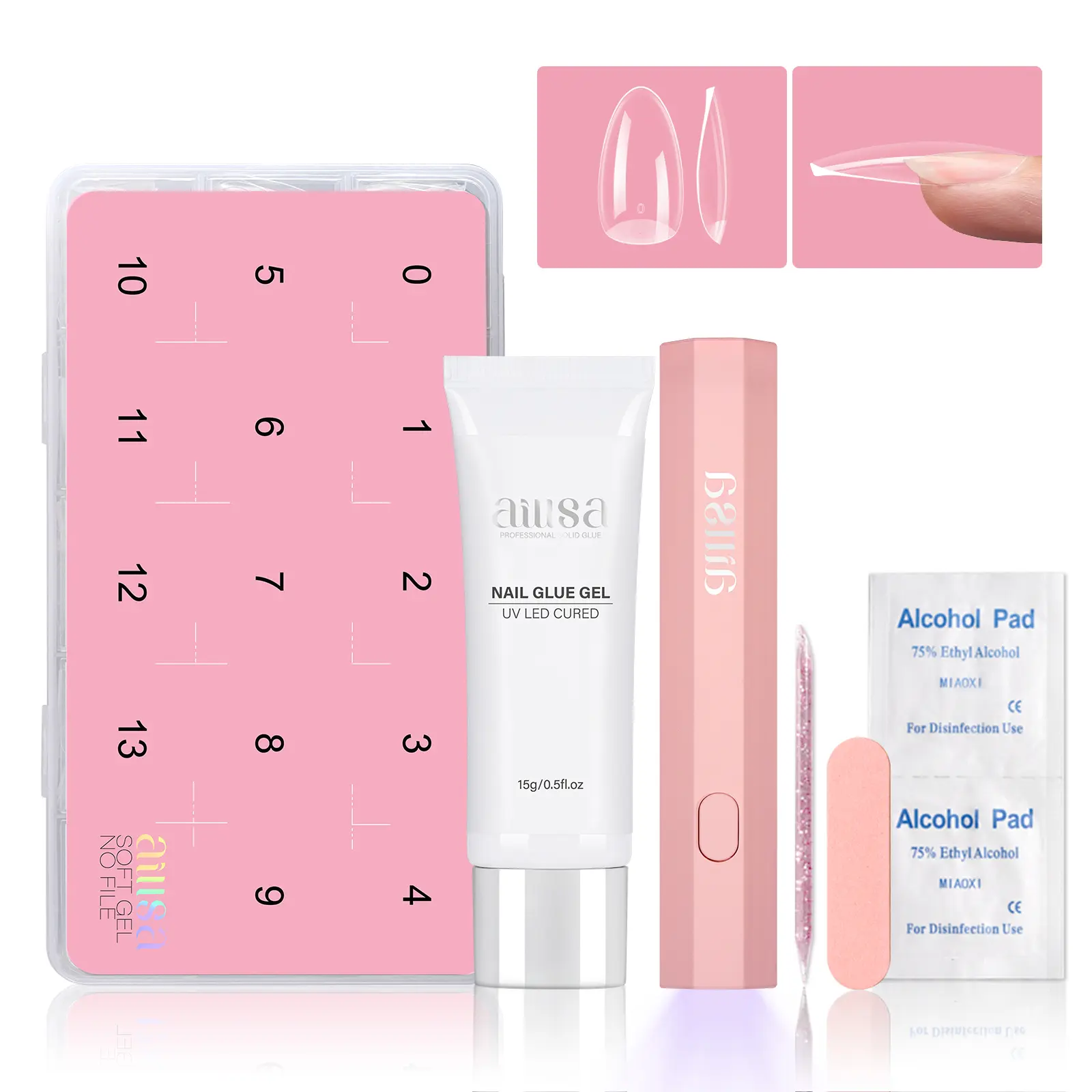 Sculpted Fit-M Almond-140pcs (Pink UV Light)