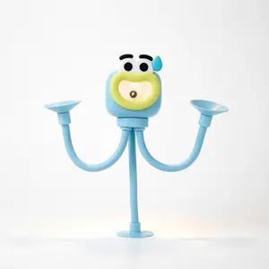 Cute Suction Cup Night Light - Flexible Tripod Design | Mini Portable Bendable LED Lamp | DIY Decor for Bedroom, Bathroom, Kitchen & Corridor