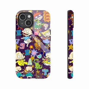 R-Rugrats Cartoon Full Character Phone Case - 90s Nostalgic Kids’ Show Print Cover Compatible for iPhone 17Air 16Promax 15 14 13 12 11 and for Samsung Galaxy S21-S25 Perfect Gift for Fans Her/Him Cute Phone Cases