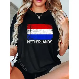 100% Cotton Dutch Flag | Vintage Made In The Netherlands Gift T-Shirt