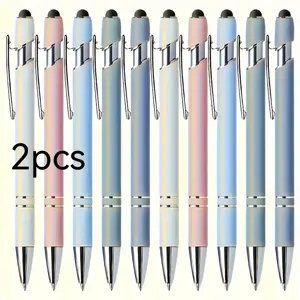 2-Pack Multicolor Extendable Rollerball Pen Set with Touchscreen Tip - Smooth Writing, Non-Slip Grip, Compatible with All Devices - Perfect for Daily Use, Ideal Gift for Teachers, Graduates, and Office Professionals