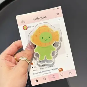 Matcha Green Guy MagSafe Phone Grip, Cute Magnetic Phone Holder, Adorable GripTok, Gift For Her mount accessories Foldable Wireless pop socket Library Card