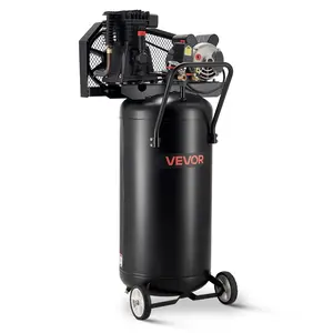 VEVOR 30-Gallon Air Compressor, 2HP 5.3SCFM at 90PSI, Max 125PSI Pressure Oil-Lubricated Air Compressor Tank, Portable on Wheels for Auto Repair, Tire Inflation, Spray Painting, Woodwork Nailing, 120V