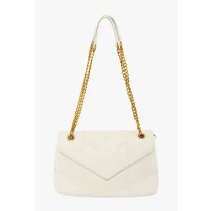 Metal Letter Engraved Pu Leather Handbag