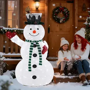 5ft Indoor & Outdoor Snowman Decor with 200 Multicolor LEDs - Easy Setup Weatherproof Christmas Decoration for Yard, Porch, Living Room #ChristmasDecorations #OutdoorChristmasLights