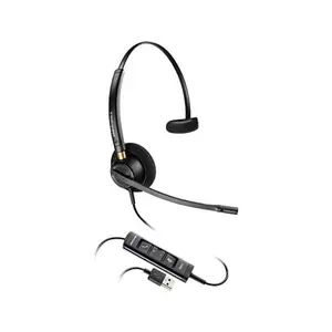 EncorePro 515 Monoaural USB-A Headphone - Button-Controlled Audio Equipment with Remote Functionality, Black