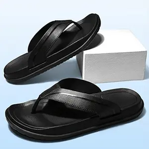Flip Flop for Men Lightweight Summer Beach Sandals with Arch Support Comfortable Waterproof Non-Slip Sole Cushion Slip on Slippers Indoor Outdoor Boy Footwear Shoe Walking Shoes Black