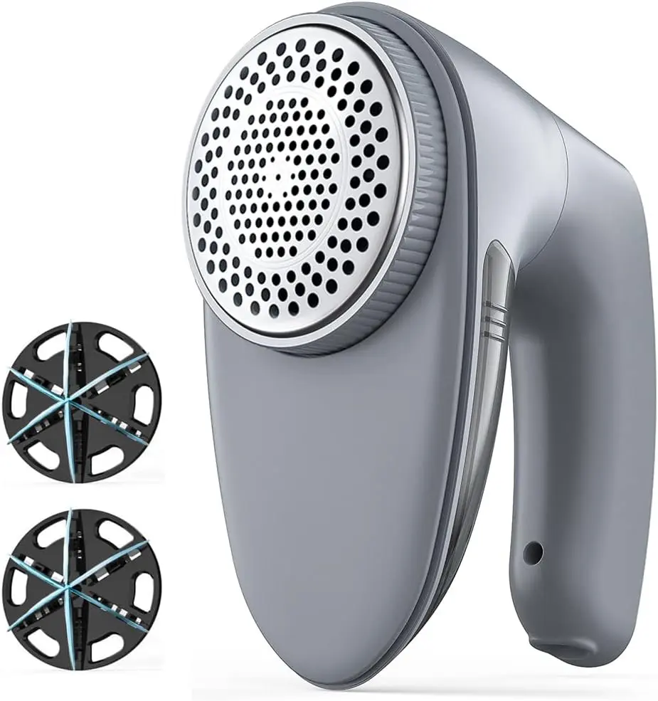 Fabric Shaver, Lint Shaver, Lint Remover Defuzzer Sweater Shaver for Clothes and Furniture(6-Leaf Blades,65mm Mesh,2 Blades Extra)