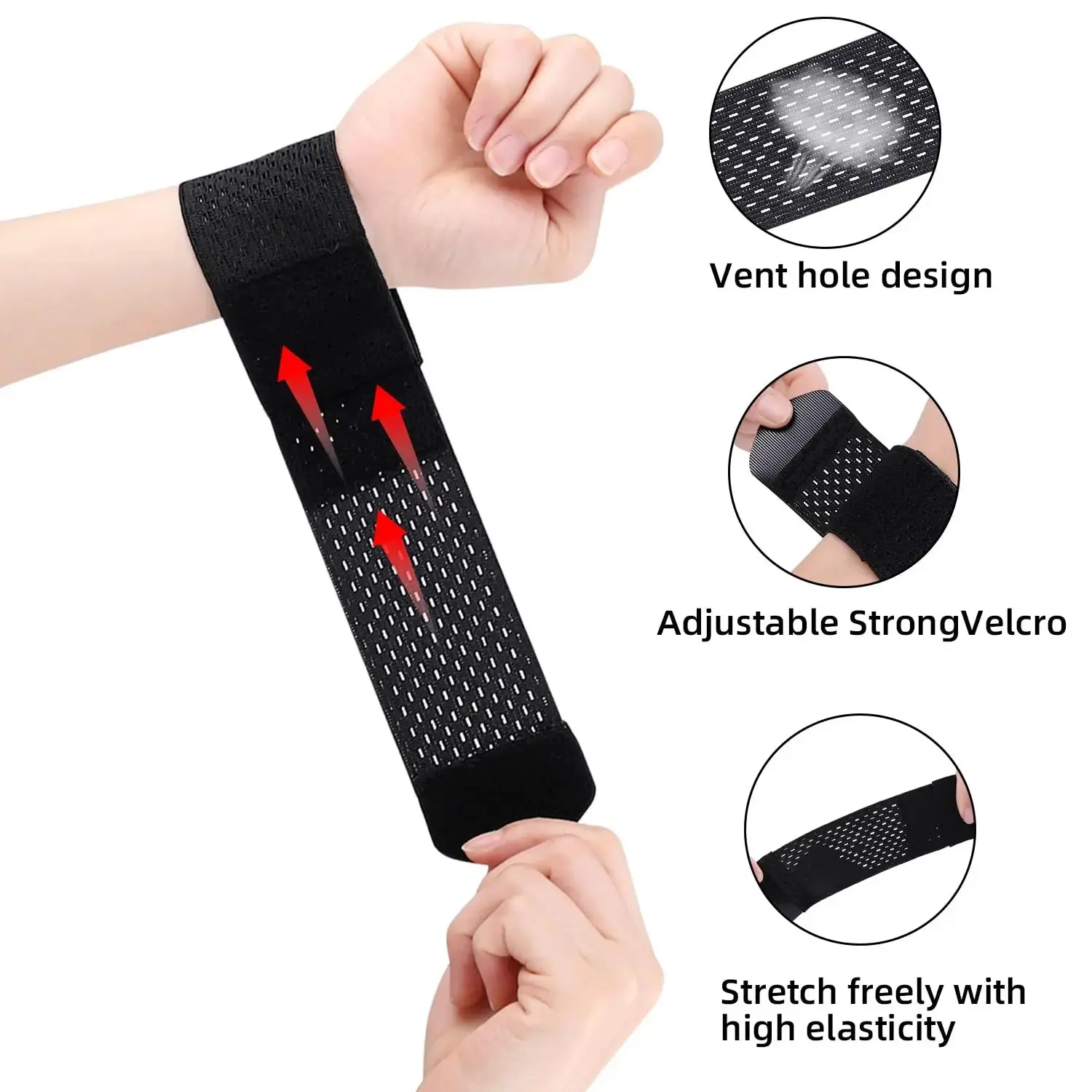 Carpal Tunnel Wrist Brace, Ultra Thin Compression Support Strap, Adjustable Design, Comfortable Fit, Ideal for Daily Use