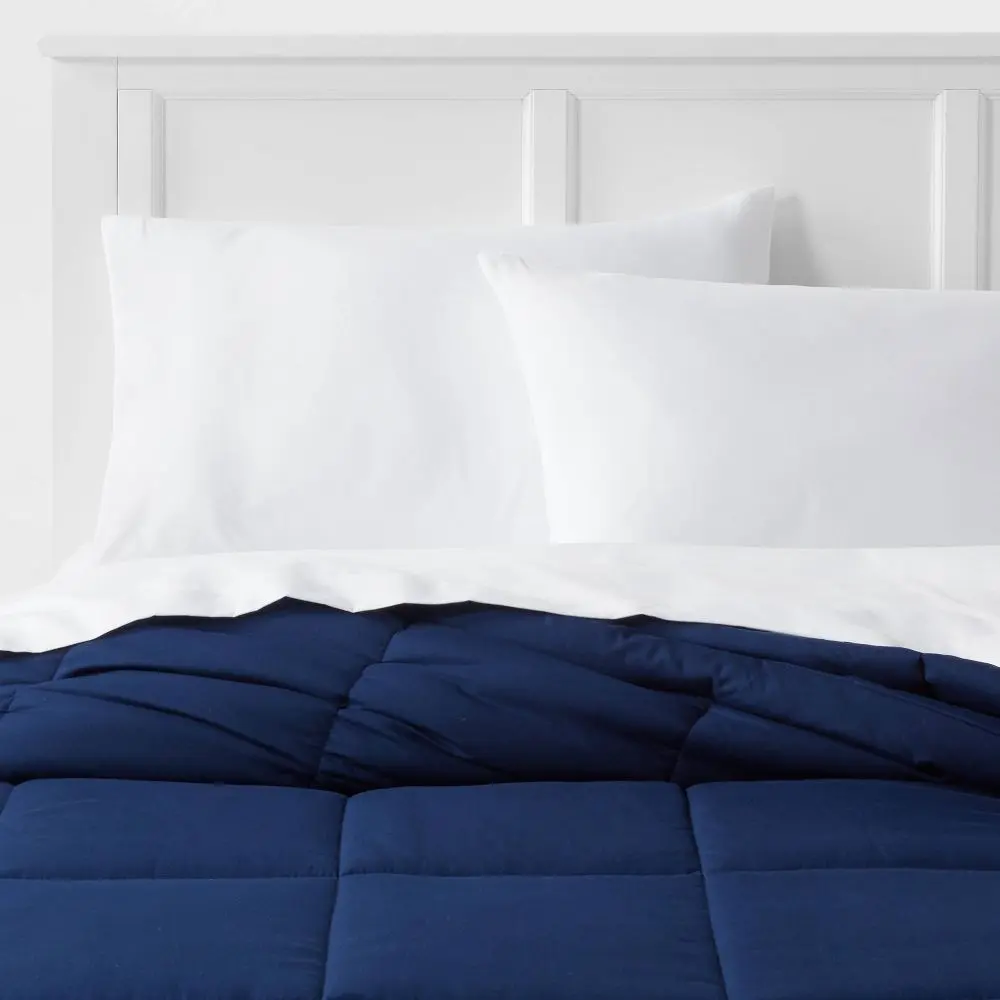Down Alternative Washed Microfiber Reversible Comforter - Room Essentials: OEKO-TEX Certified 190 Thread Count