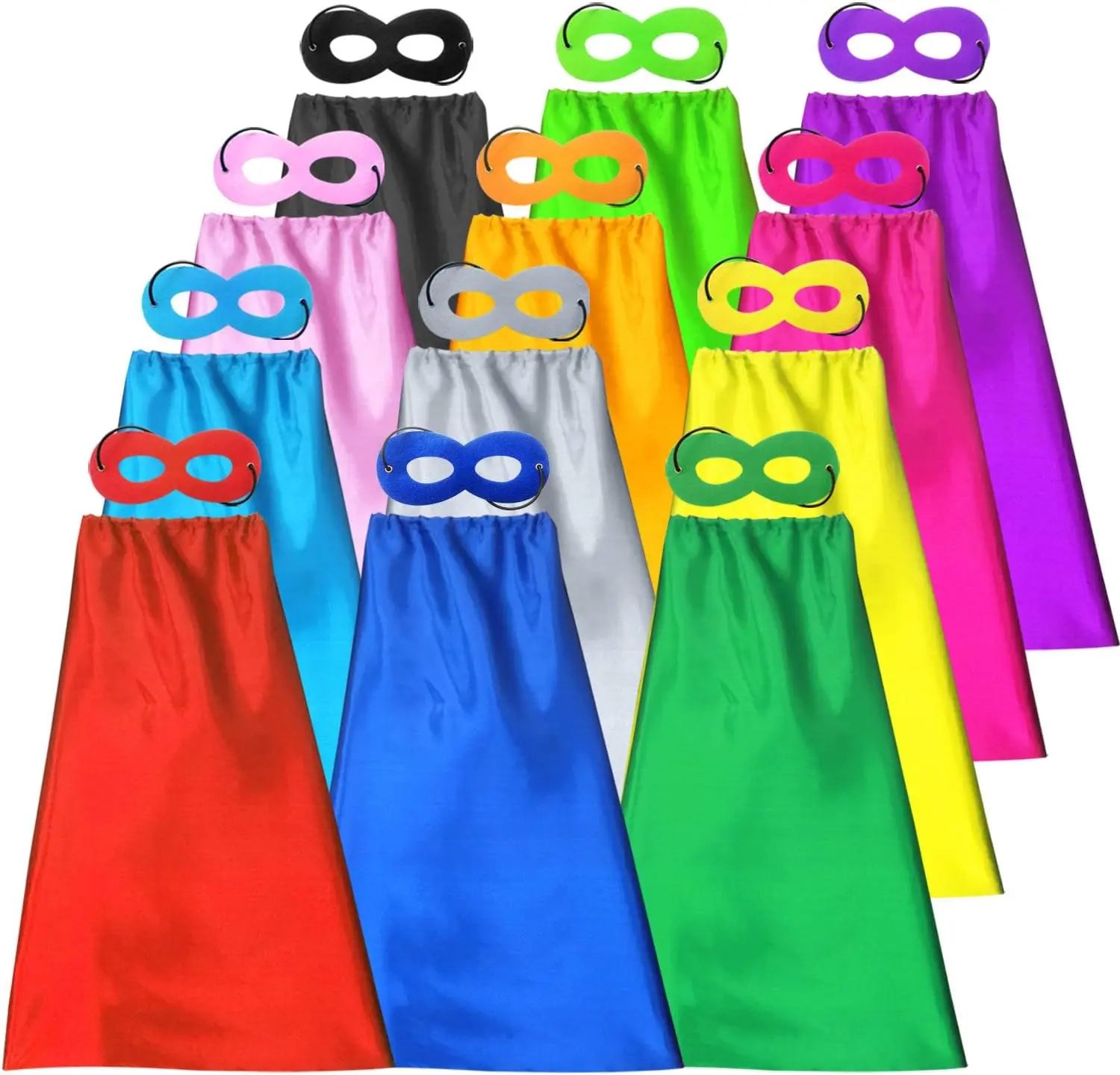 Superhero Capes and Masks for Kids - DIY Children Capes for Birthday Party - 12 Sets Bulk PackGift.