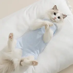Pet Post-Surgery Anti-Lick Clothing for Female Cats - Adjustable Straps, Sterilization Suit, Weaning Suit