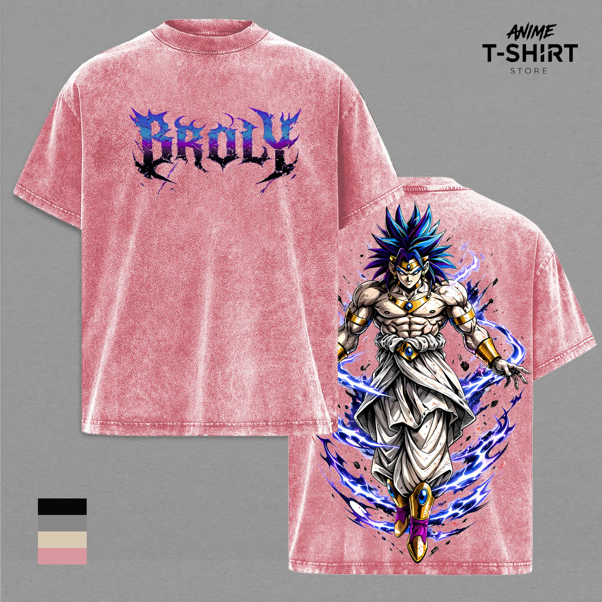 Broly - DBZ Vintage Washed T-Shirt, Relaxed Fit, Heavyweight