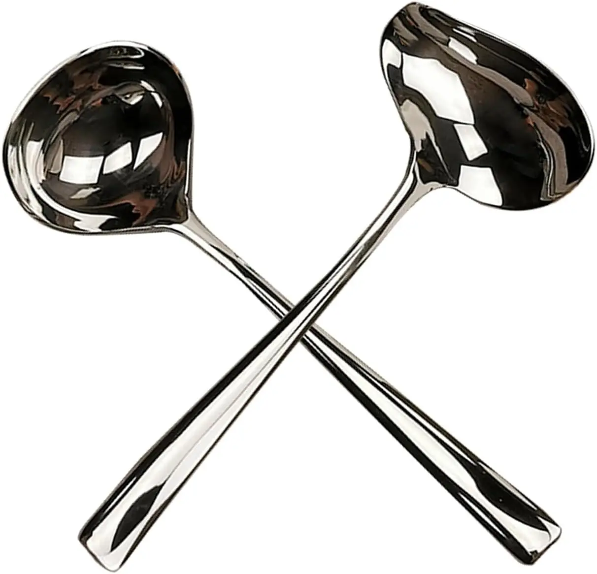 2 Pieces Stainless Steel Small Gravy Ladle 7.3” Sauce Drizzle Spoon with Spout for Gravies and Dressings Silver